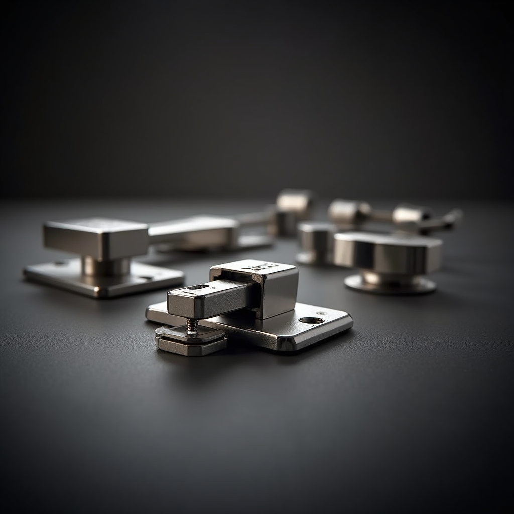 Фурнитура для шкафов и кухонь крупным планом